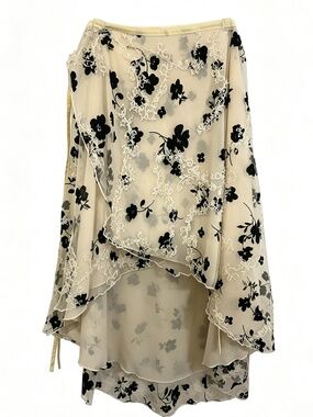Cream Floral Wrap Ballet Skirt One Size